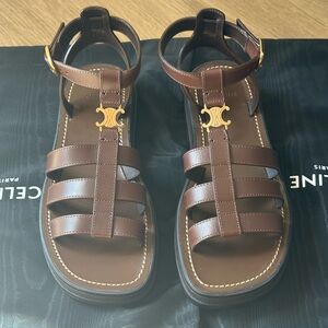 CELINE CLEA TRIOMPHE GLADIATOR SANDAL IN CALFSKIN - VEGETAL TANNING size :39
